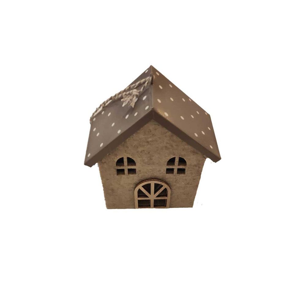 MICA Adventskranz Dekohaus zum Hängen - ca. 11,5 x 6,5 x 13 cm
