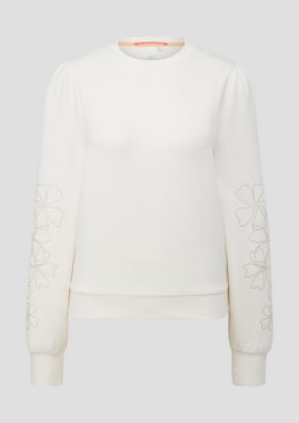 QS Sweatshirt Sweatshirt mit Blumen-Print