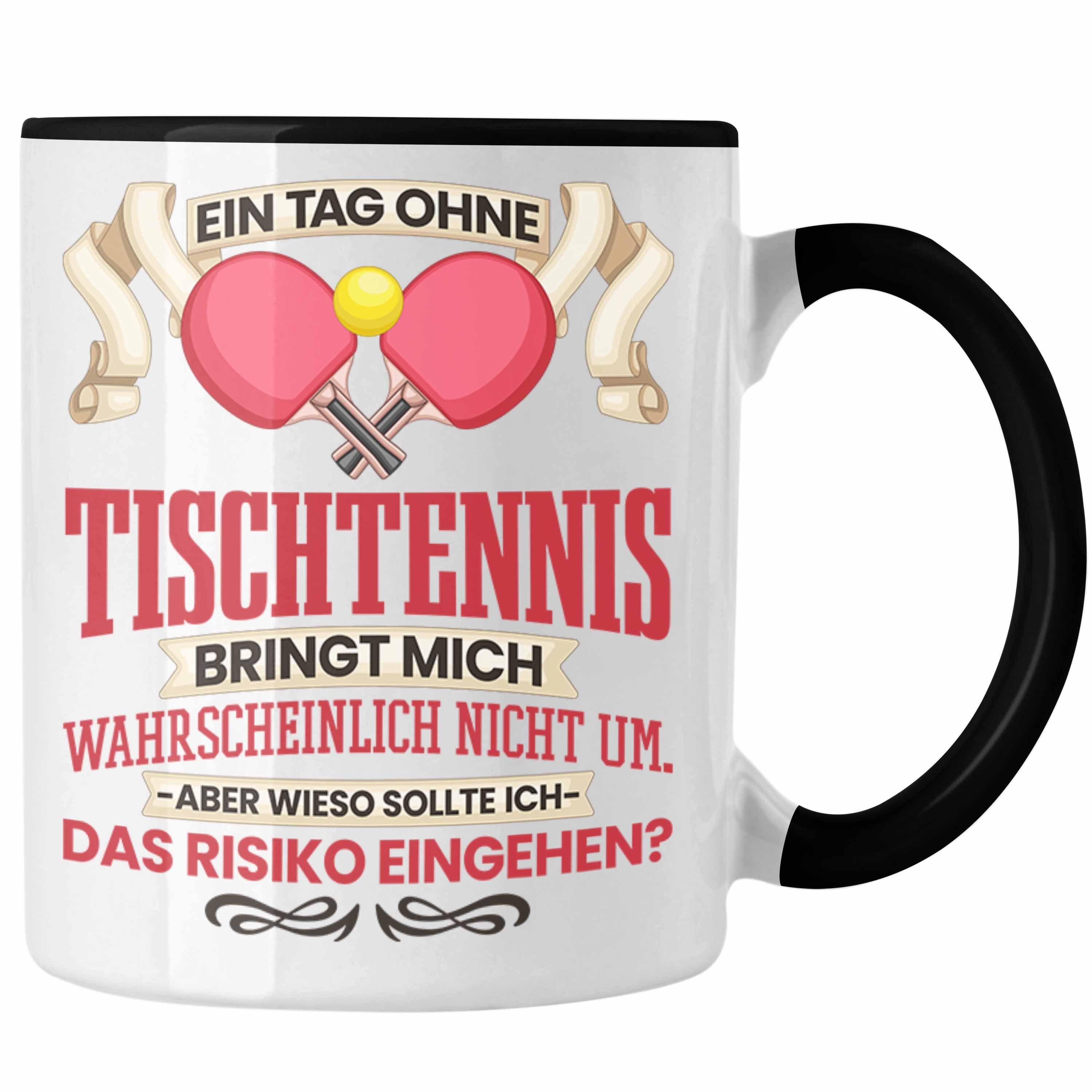 Trendation Tasse Trendation - Tischtennis Tasse Geschenk für Tischtennisspieler Lustige Schwarz