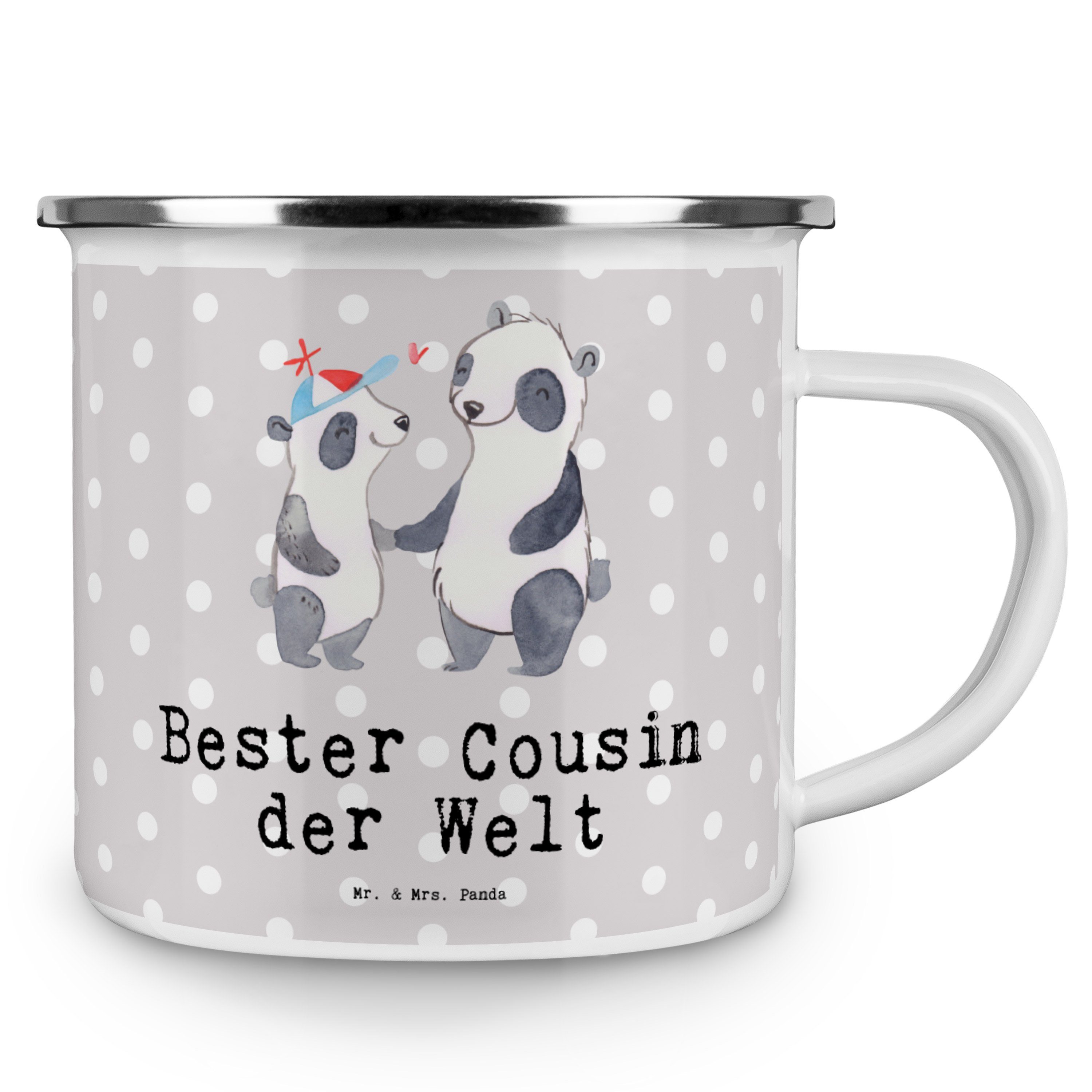 Grau Cousin Emaille Pastell - Bester & Becher Welt Mr. Verwandtschaf, Panda der - Geschenk, Panda Mrs.