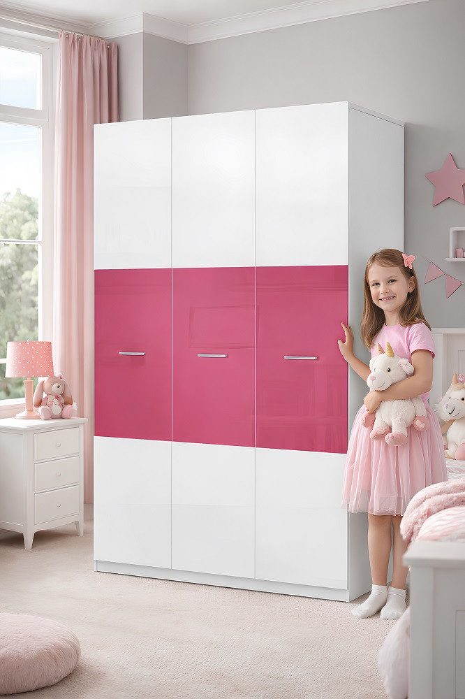 JVmoebel Kleiderschrank Weißer Kleiderschrank Moderner Hochglanz Schrank SOFORT (Kleiderschrank) Made in Europa
