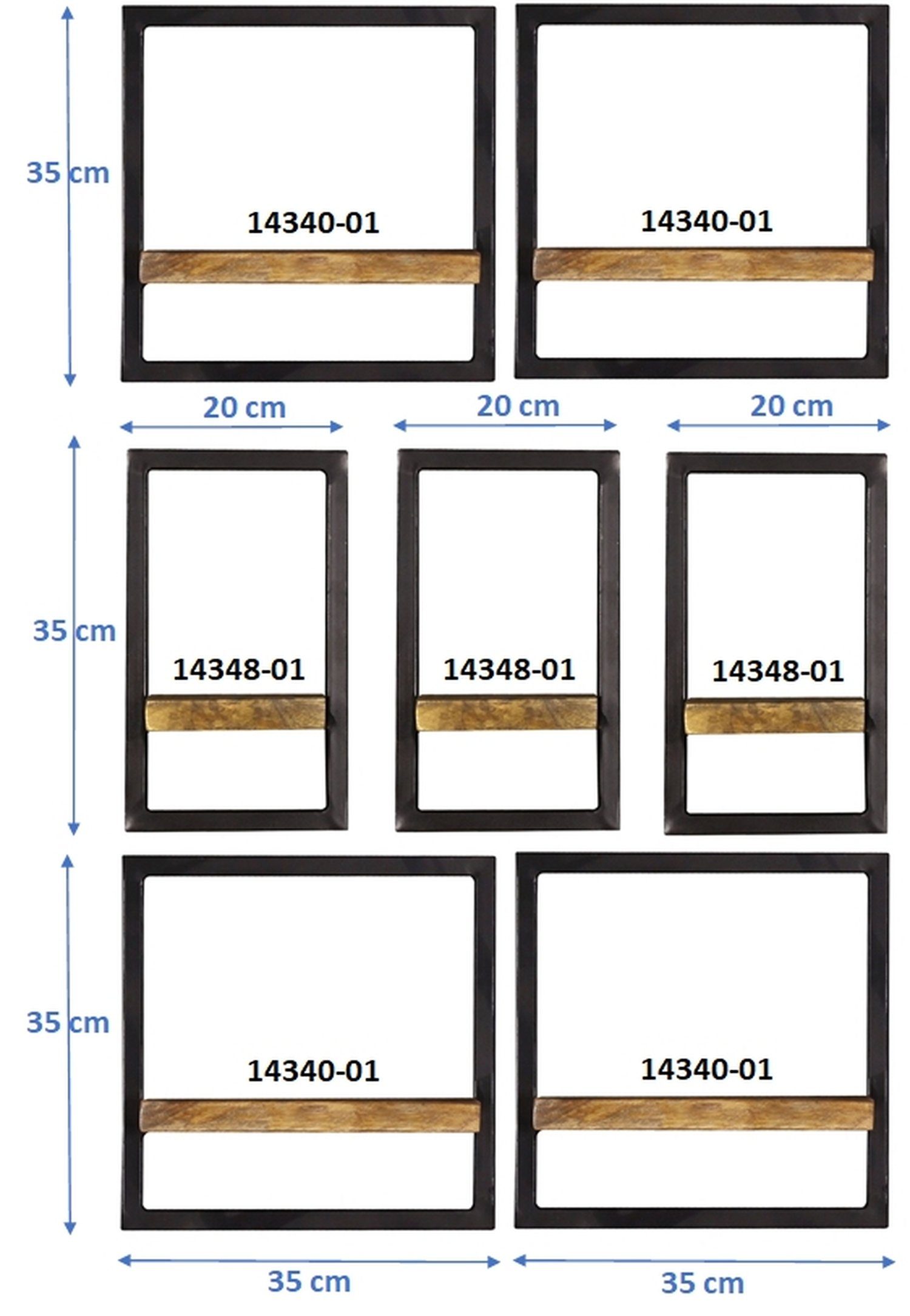 Breite: - cm schwarz, 115 - - Tiefe: Wandregal Bücherregal, Style Höhe: Hängeregal Regal-Set 25 im Wohnzimmer cm, Wyoming Metall angesagten Wandregale 75 Casper cm, Produktlinie: Industrial TPFLiving - Gestell -