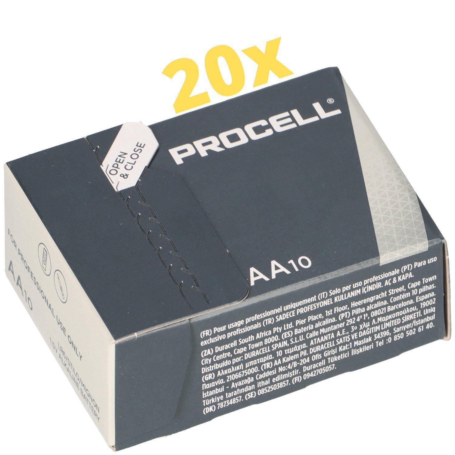 Duracell 200x Duracell Procell MN1500 Mignon AA LR6 Batterie Batterie