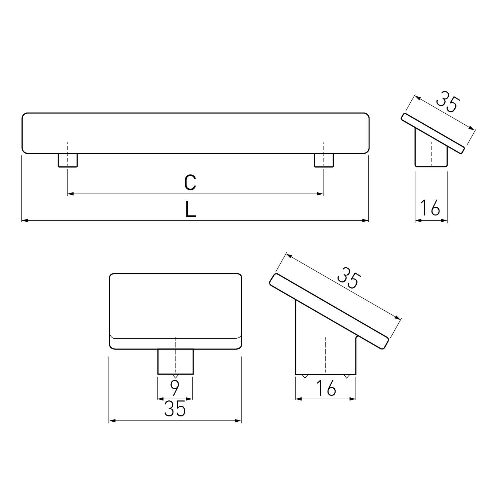 160 - Schrauben Möbelknopf BA - SO-TECH® Möbelknopf RIBE mm 128 incl.