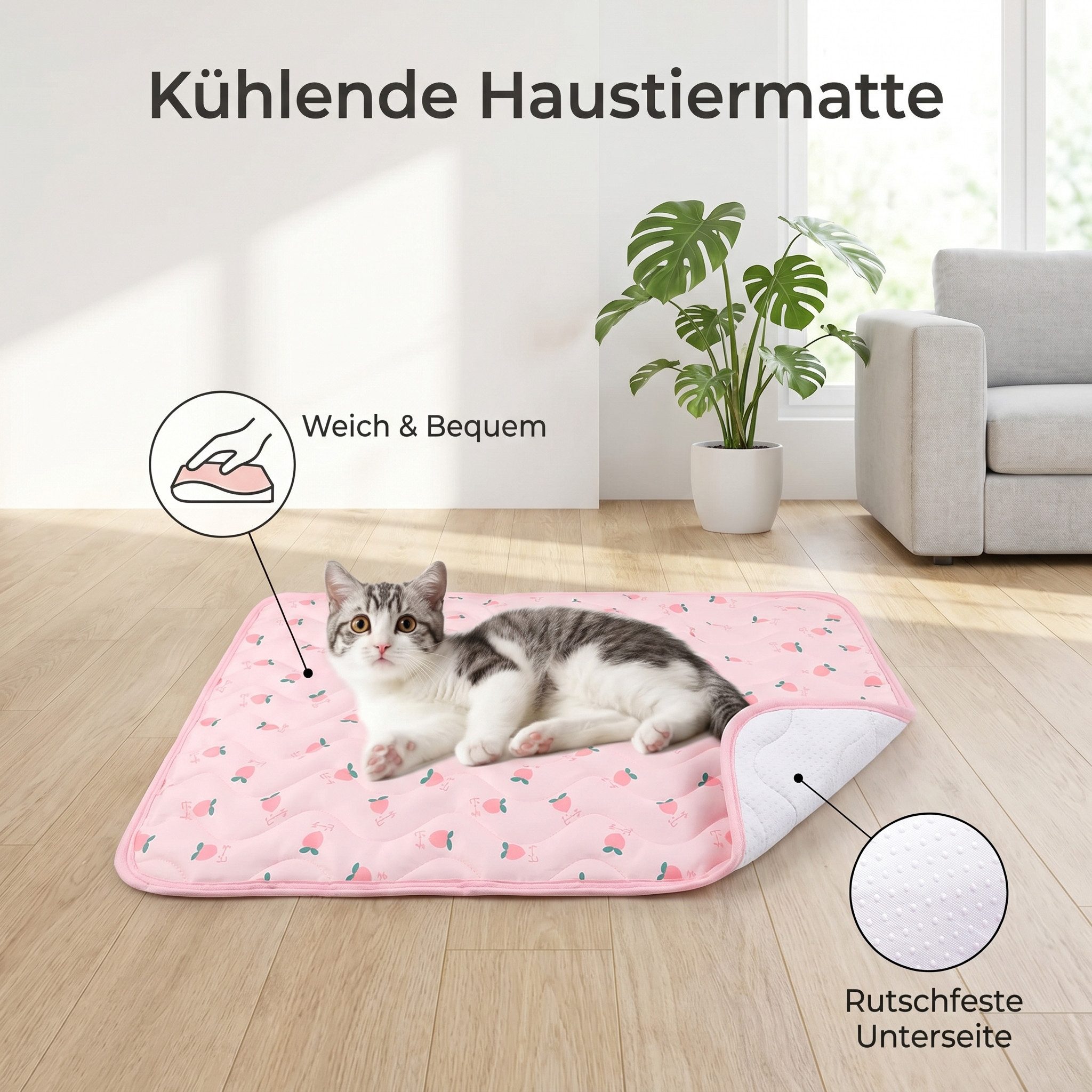 Ledander Hundematte Kühlmatte für Hunde Selbst Kühlende Hundematte Sommer Kühlkissen, hundematte für Zuhause Unterwegs oder im Auto