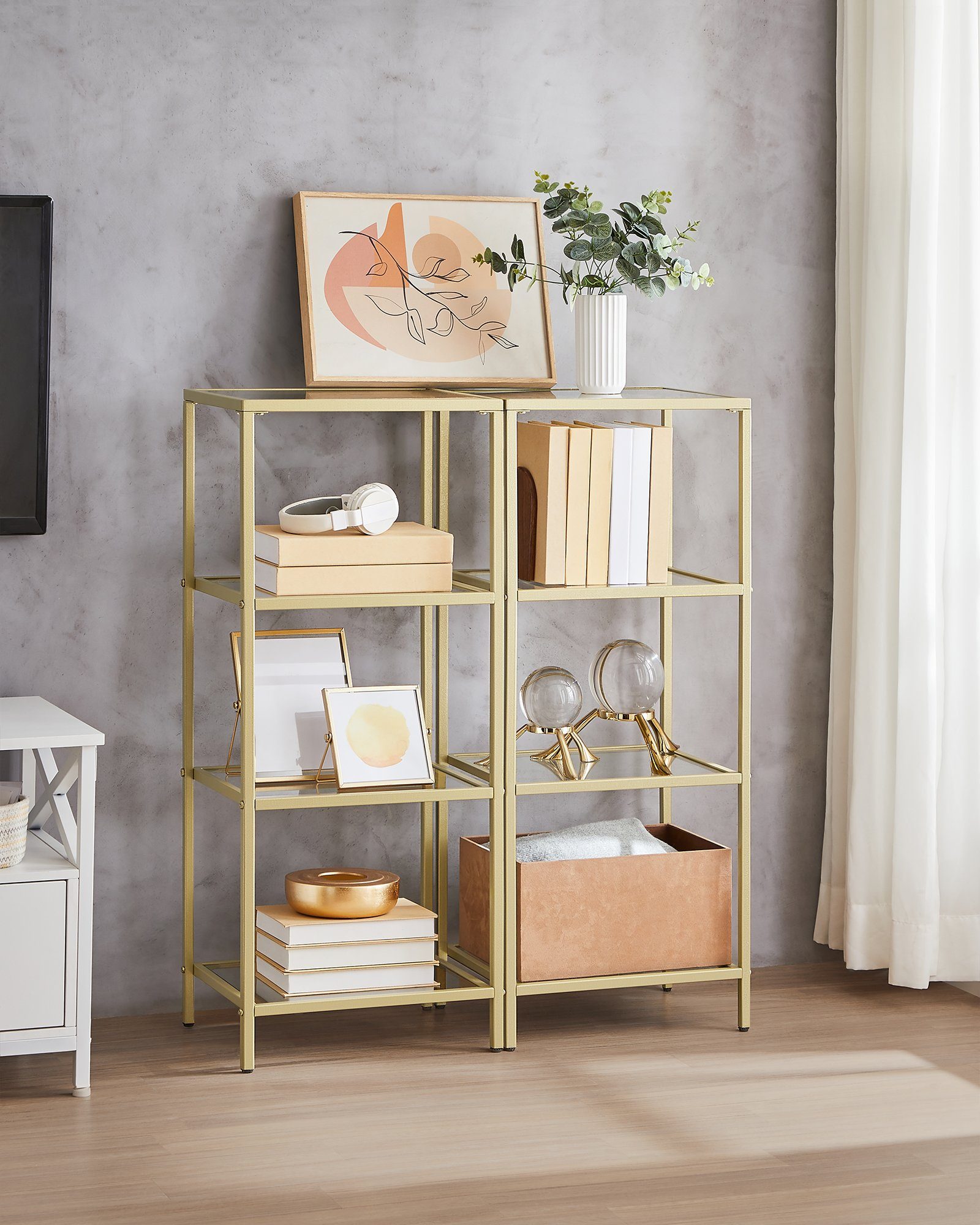 VASAGLE Bücherregal, 2-tlg., Standregal, Küchenregal, stabil, H:90 - 177.3 günstig online kaufen