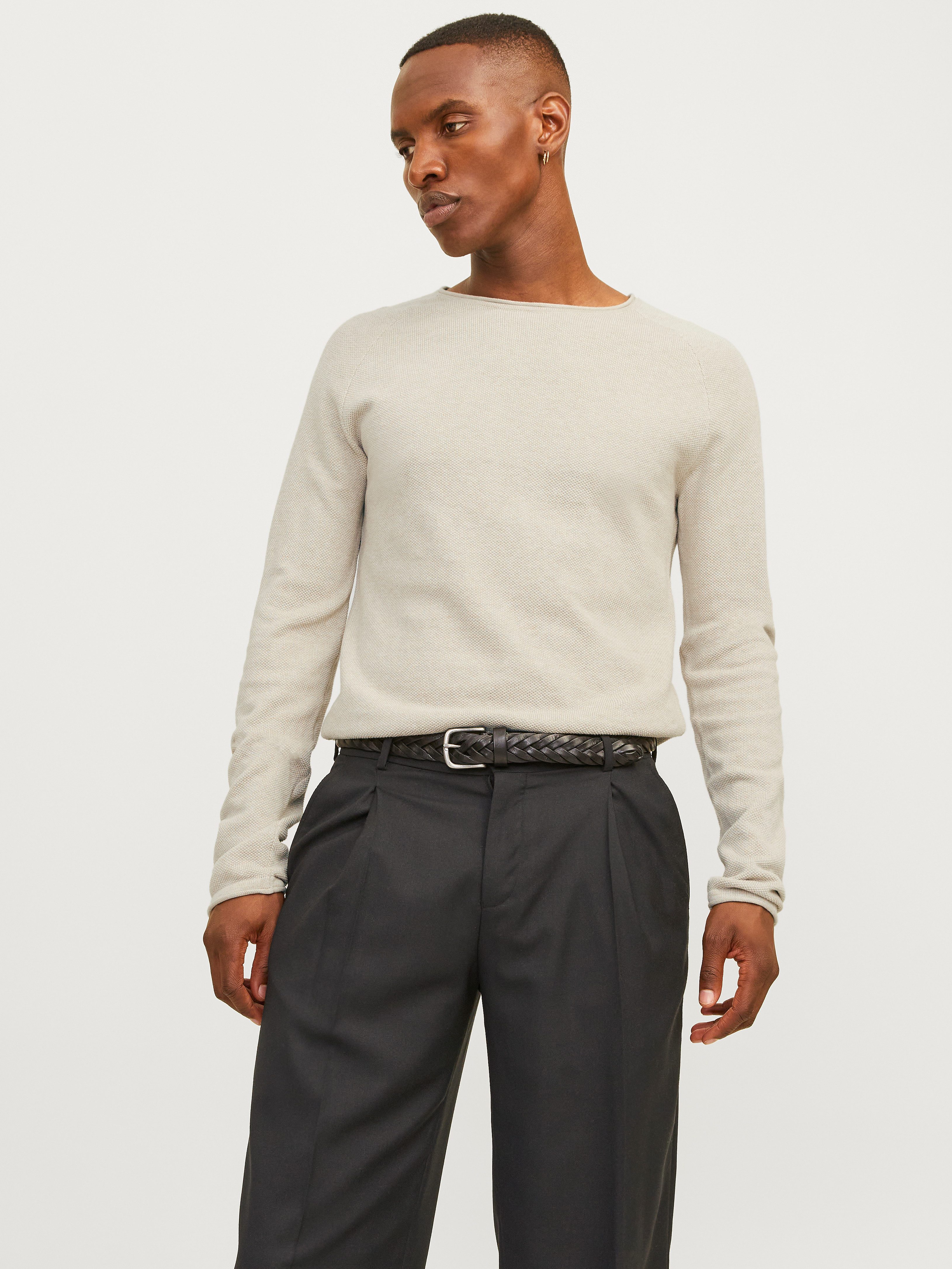 Jack & Jones Rundhalspullover JJEHILL KNIT CREW NECK NOOS Baumwolle, regular fit – Bild 3 von 5
