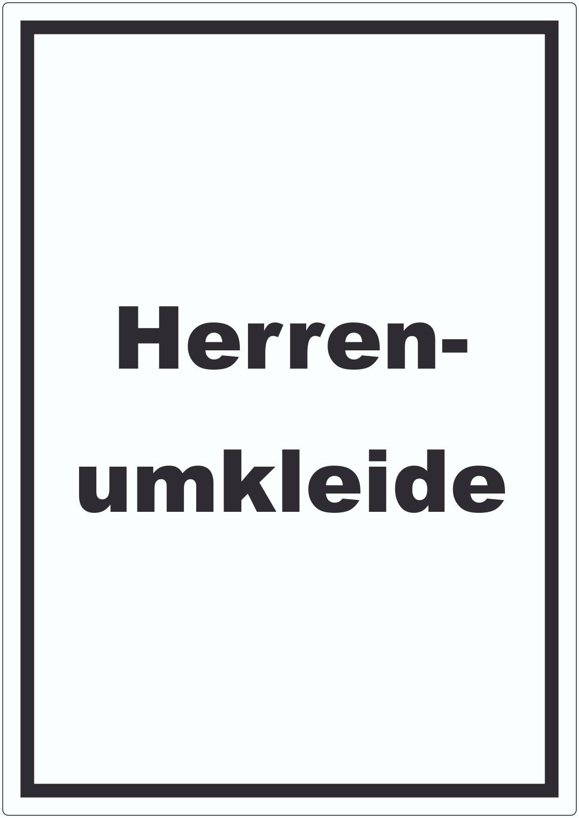 HB-Druck Aufkleber Herrenumkleide Aufkleber mit Text hochkant, wetterfest, UV-beständig, kratzfest