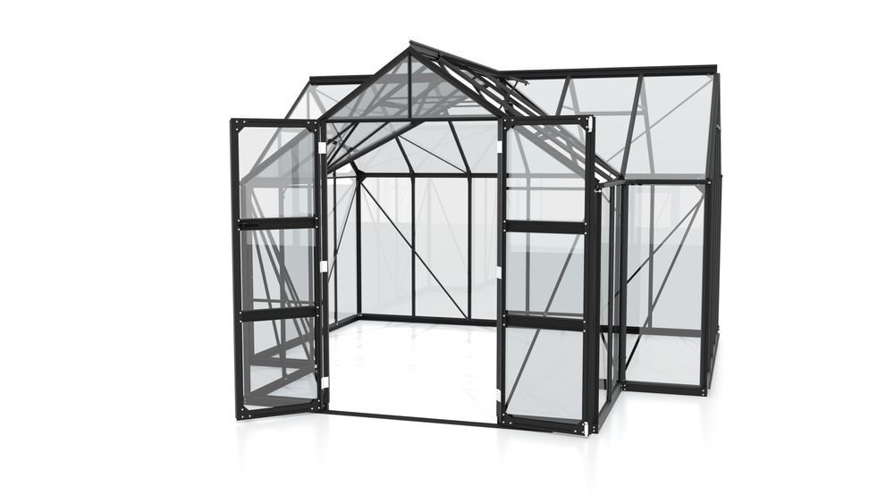 Gewächshaus Clarus ESG3mm, schwarz Gewächshausbausatz Alu