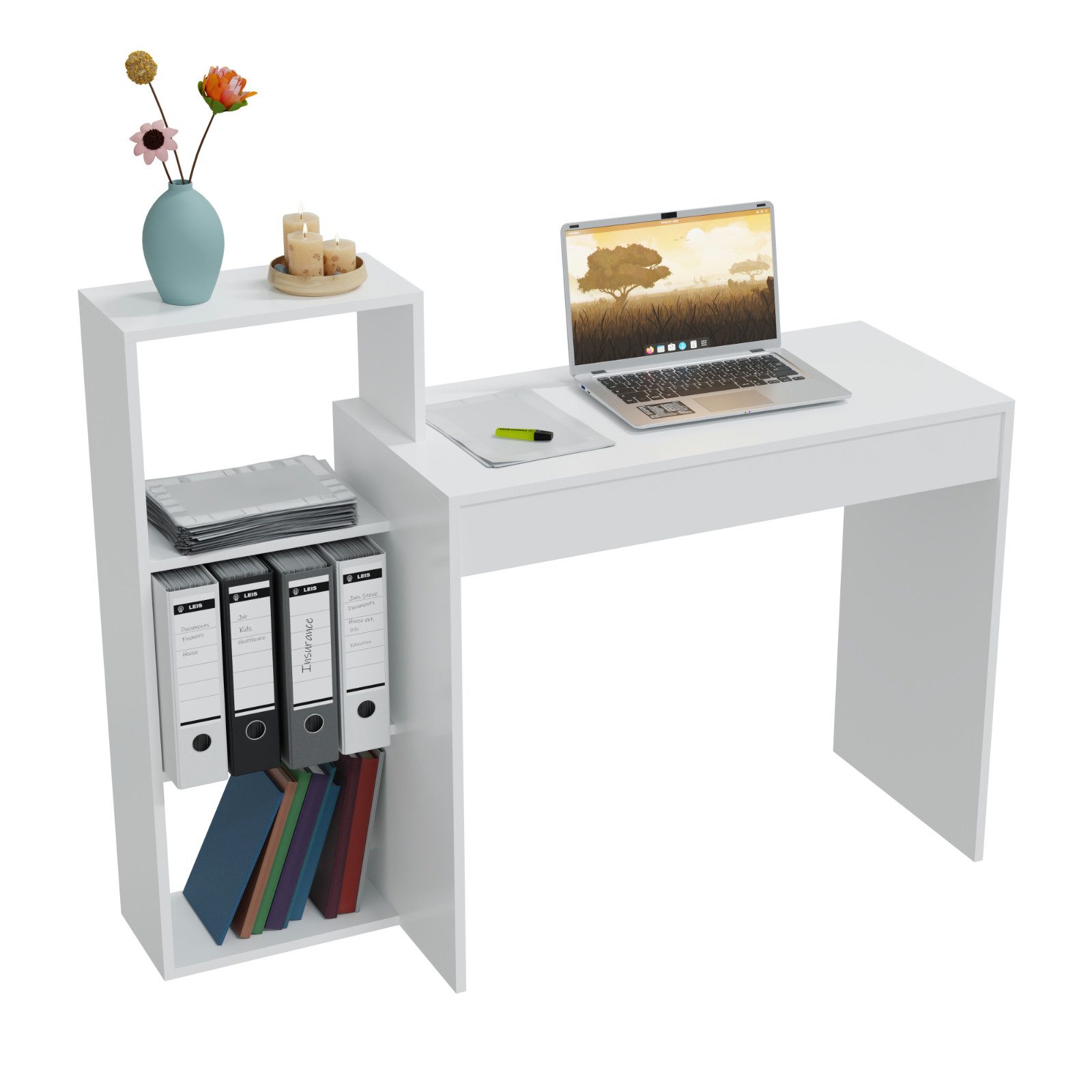 HAGO Schreibtisch Regal Kombination 110x72x40cm weiß günstig online kaufen