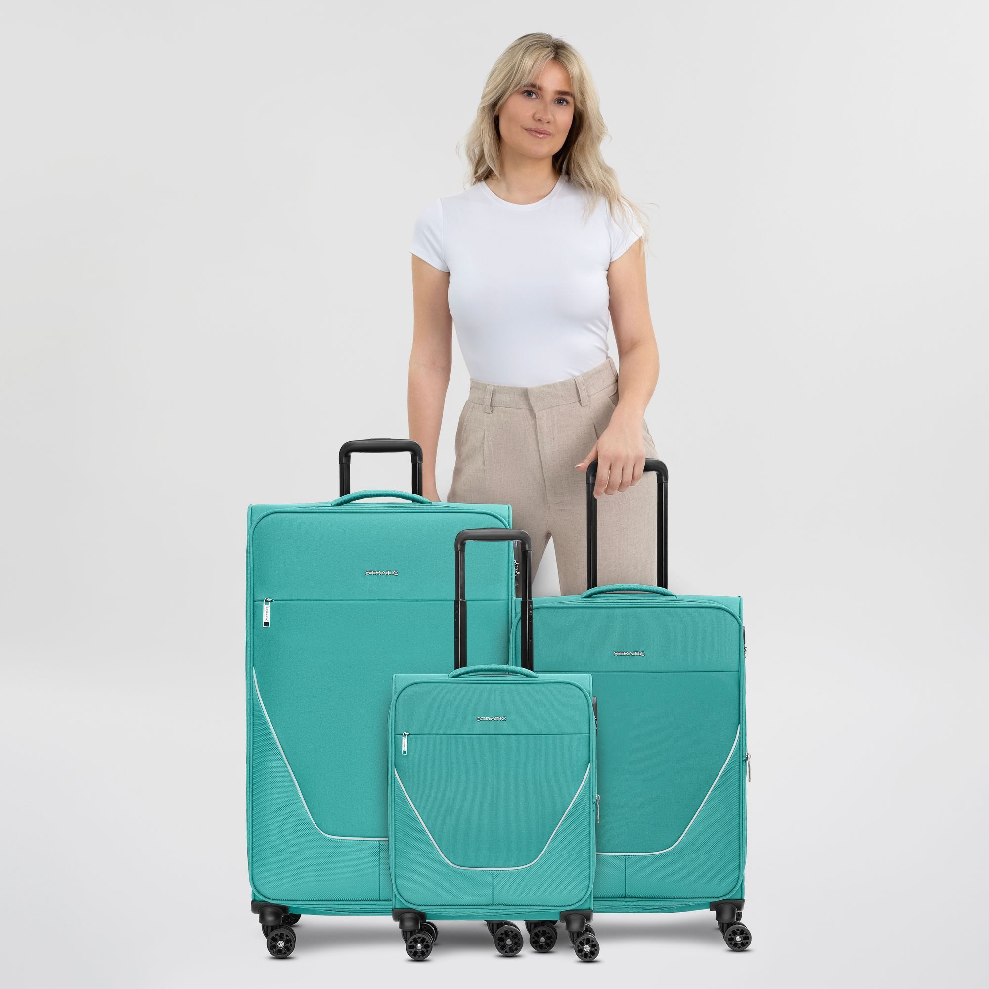 Stratic Trolleyset taska, 4 Rollen, (3-teilig, 3 tlg), Polyester günstig online kaufen