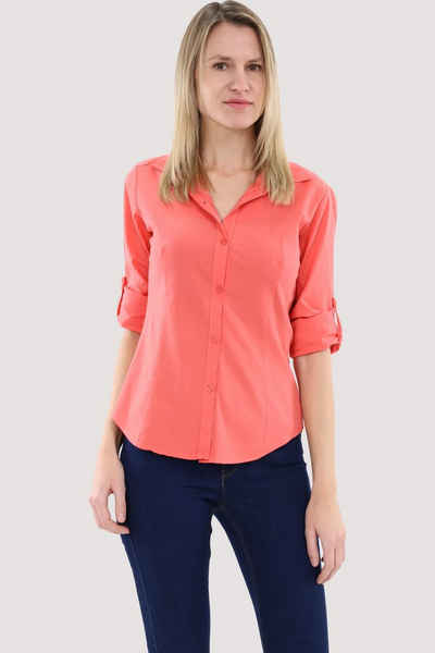 malito more than fashion Hemdbluse 8030 Blusenshirt Slim Fit mit 3/4 Krempelärmeln