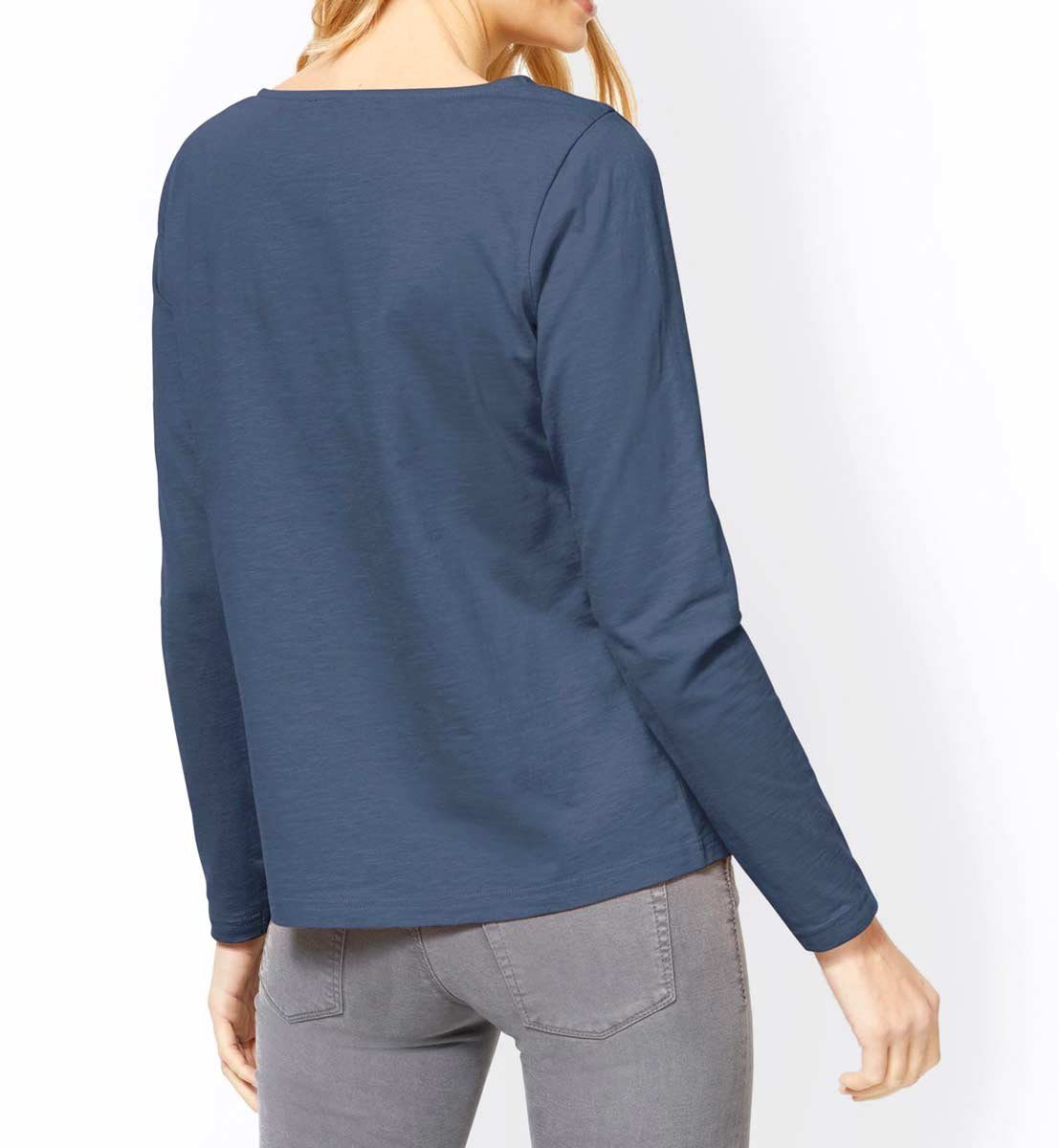 T-Shirt Designer-Druckshirt, LINEA Damen TESINI heine nachtblau