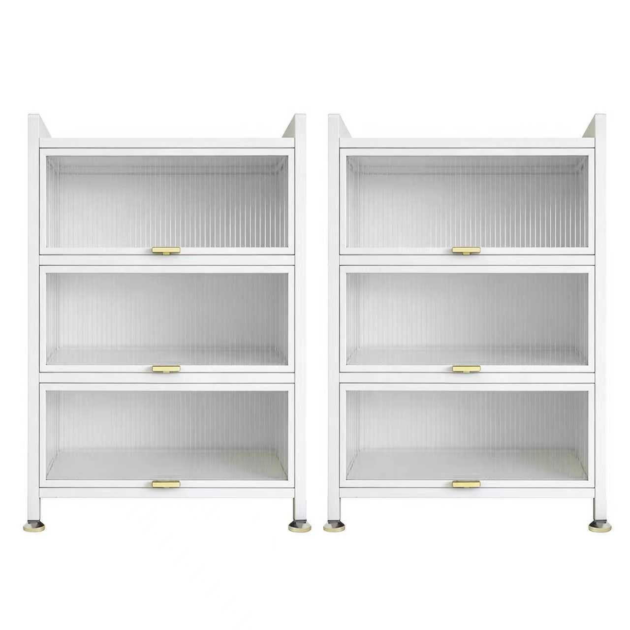 FOXSPORT Mehrzweckschrank Buffet Küchenschrank (Zweierset) (2er-Set, Komplett-Set, Traglast von 20 kg pro Ebene)