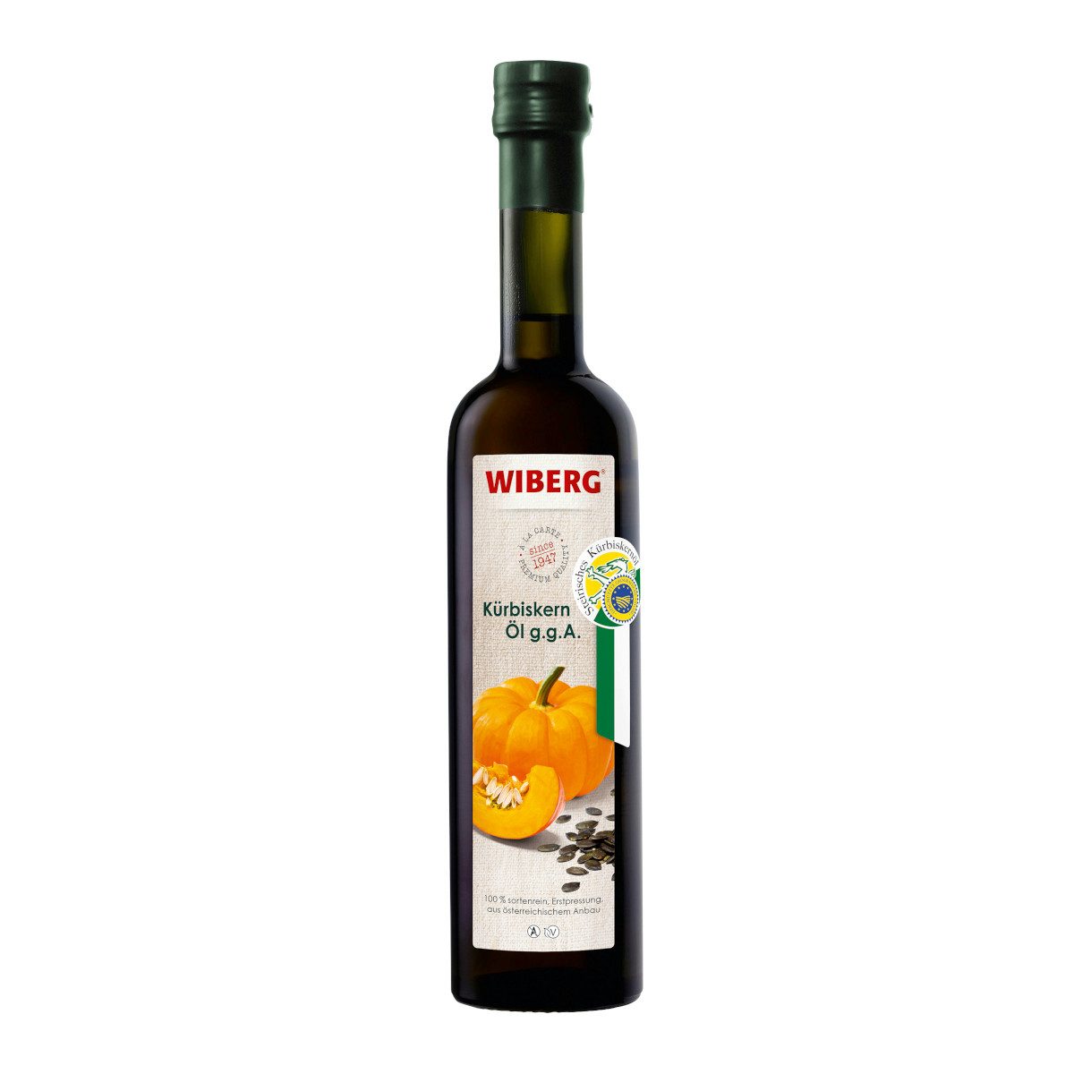WIBERG Speiseöl, Wiberg Kürbiskern Öl aus sortenreiner Erstpressung Flasche 500ml