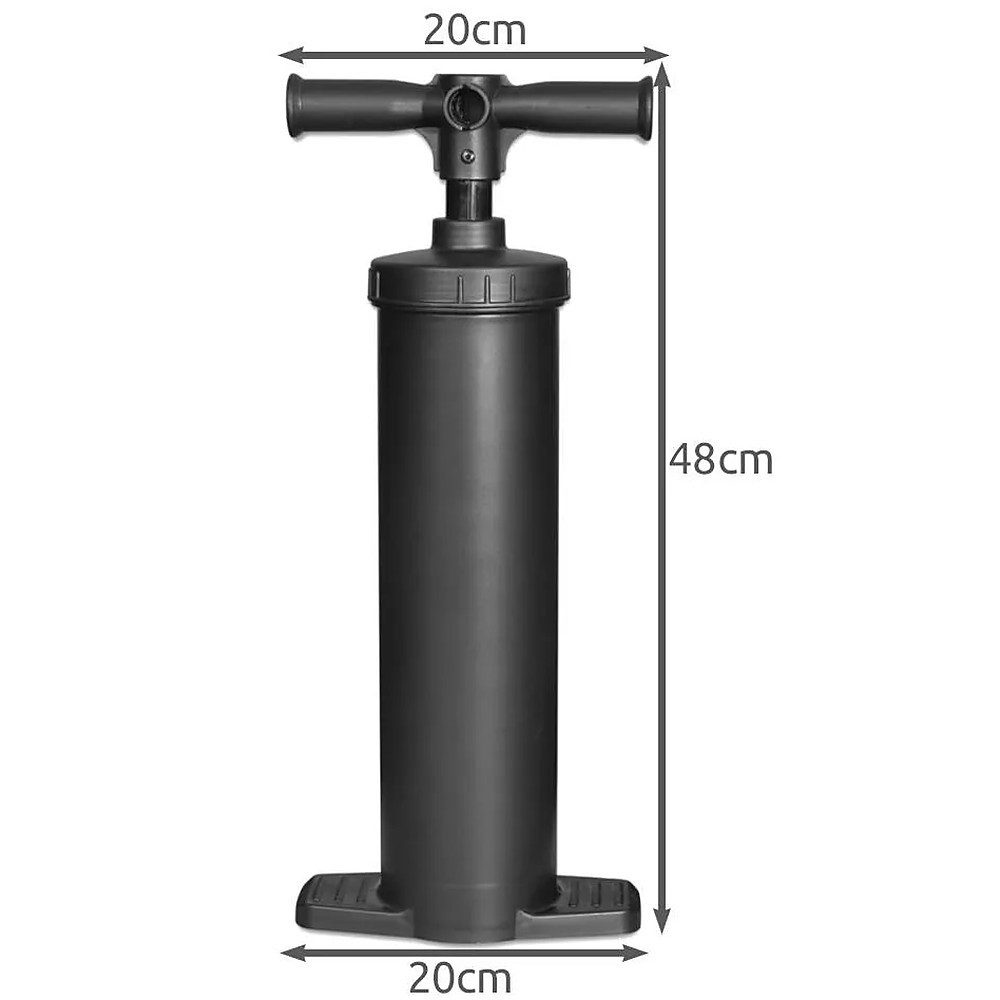 BESTWAY Handpumpe Luftpumpe Doppelhubpumpe Campingpumpe (Spar-Set, 1-tlg., 20 x 48 cm bidirektional), bidirektional, 3 Düsen, 85 cm Schlauch, ohne Strom