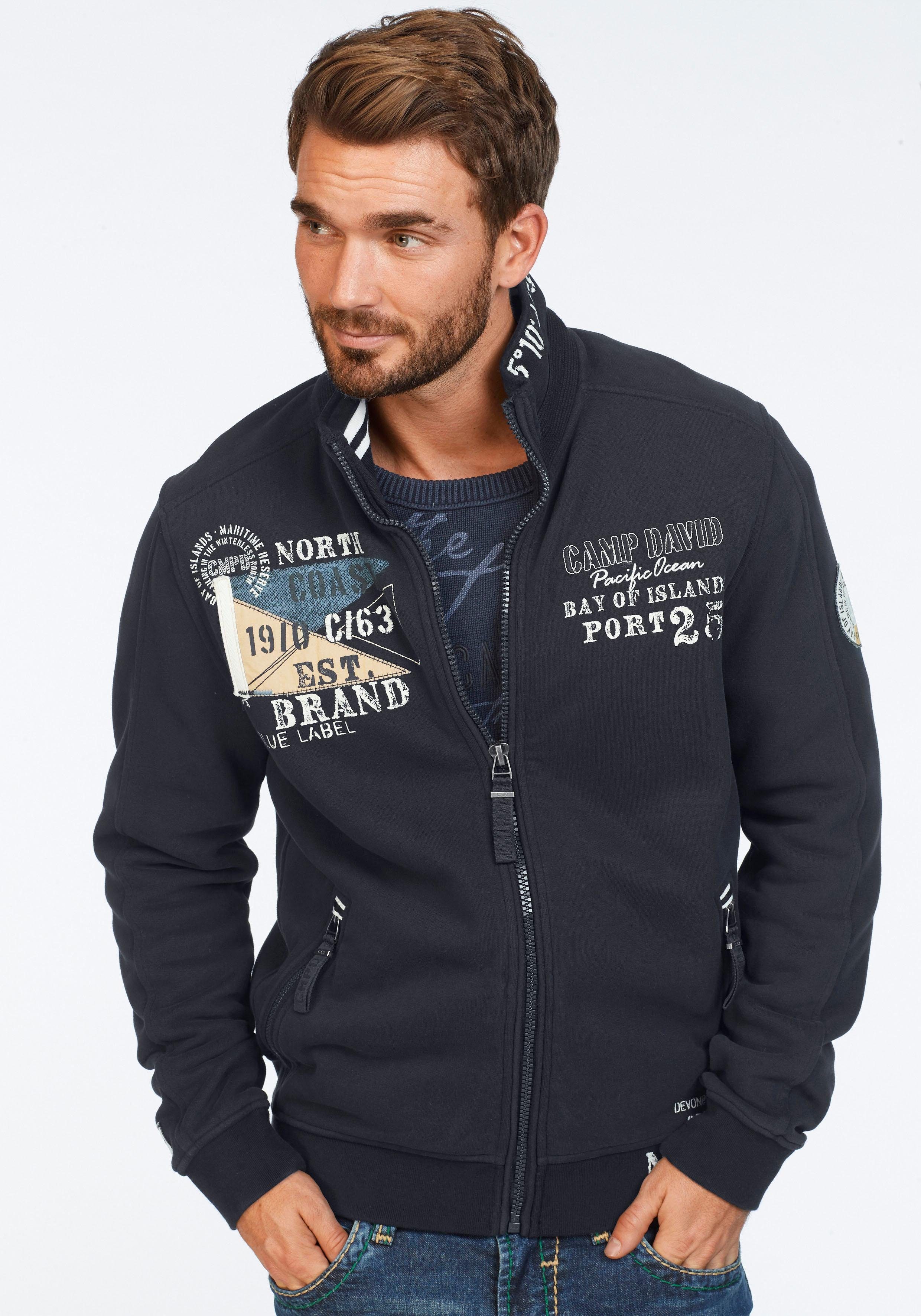 CAMP DAVID Sweatjacke Aufwendige Stickerei am Kragen online kaufen OTTO