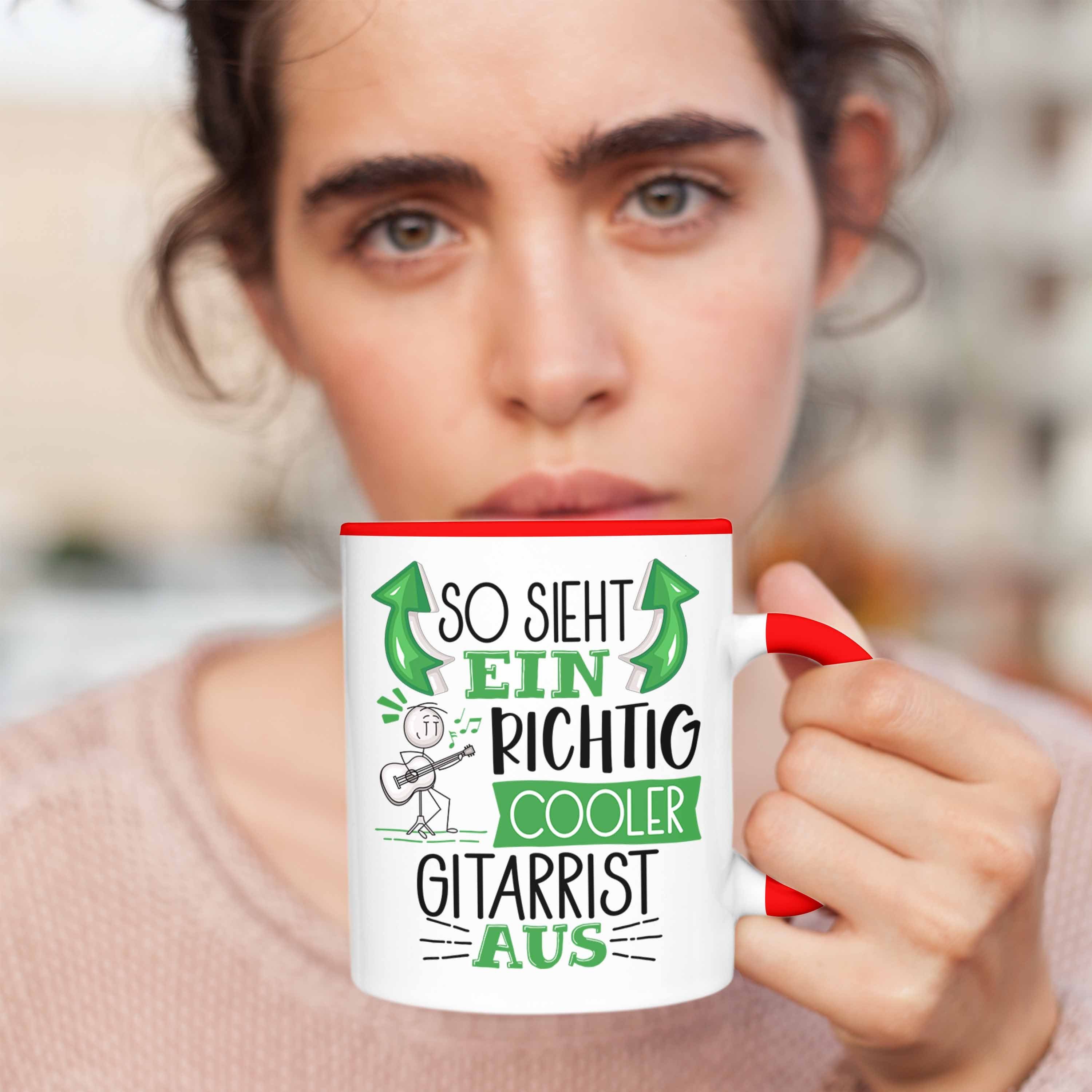 Aus Gitarrist Richtig Tasse Cooler Ein Trendation Gitarrist Sieht Rot für So Tasse Geschenk