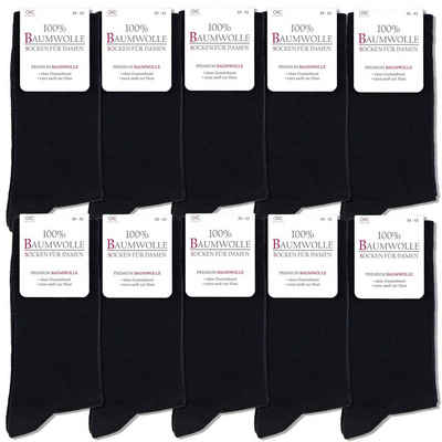 OCCULTO Businesssocken Damen 100% Baumwollsocken 10er Pack (Modell: Inge) (10-Paar)