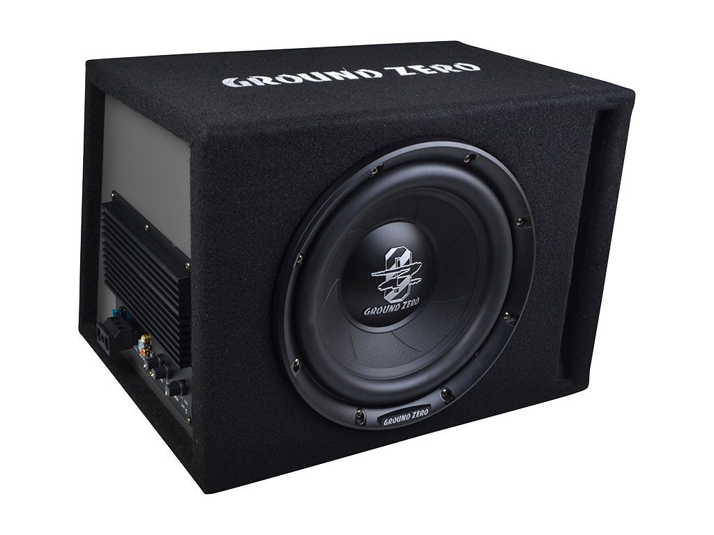 Ground Zero GZIB 25BR-ACT 25 cm Bassreflex Aktiv-Gehäusesubwoofer Auto-Subwoofer (130 W, max.: W 25 cm)