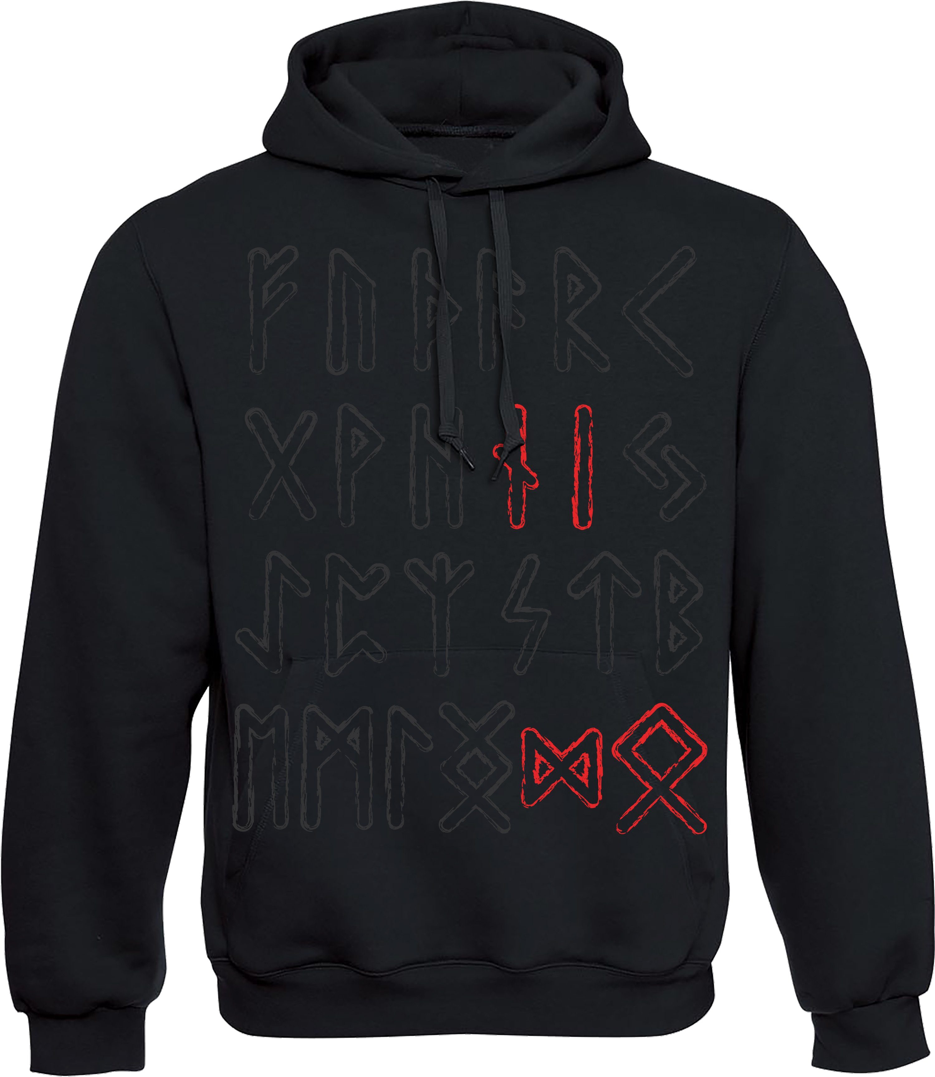 Baddery Kapuzenpullover Wikinger Hoodie: "Odin Runen" günstig online kaufen
