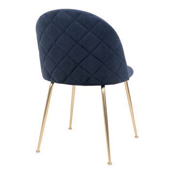 House Nordic Esszimmerstuhl Geneve Dining Chair – Esszimmerstuhl aus Samt, blau mit Beinen in M...