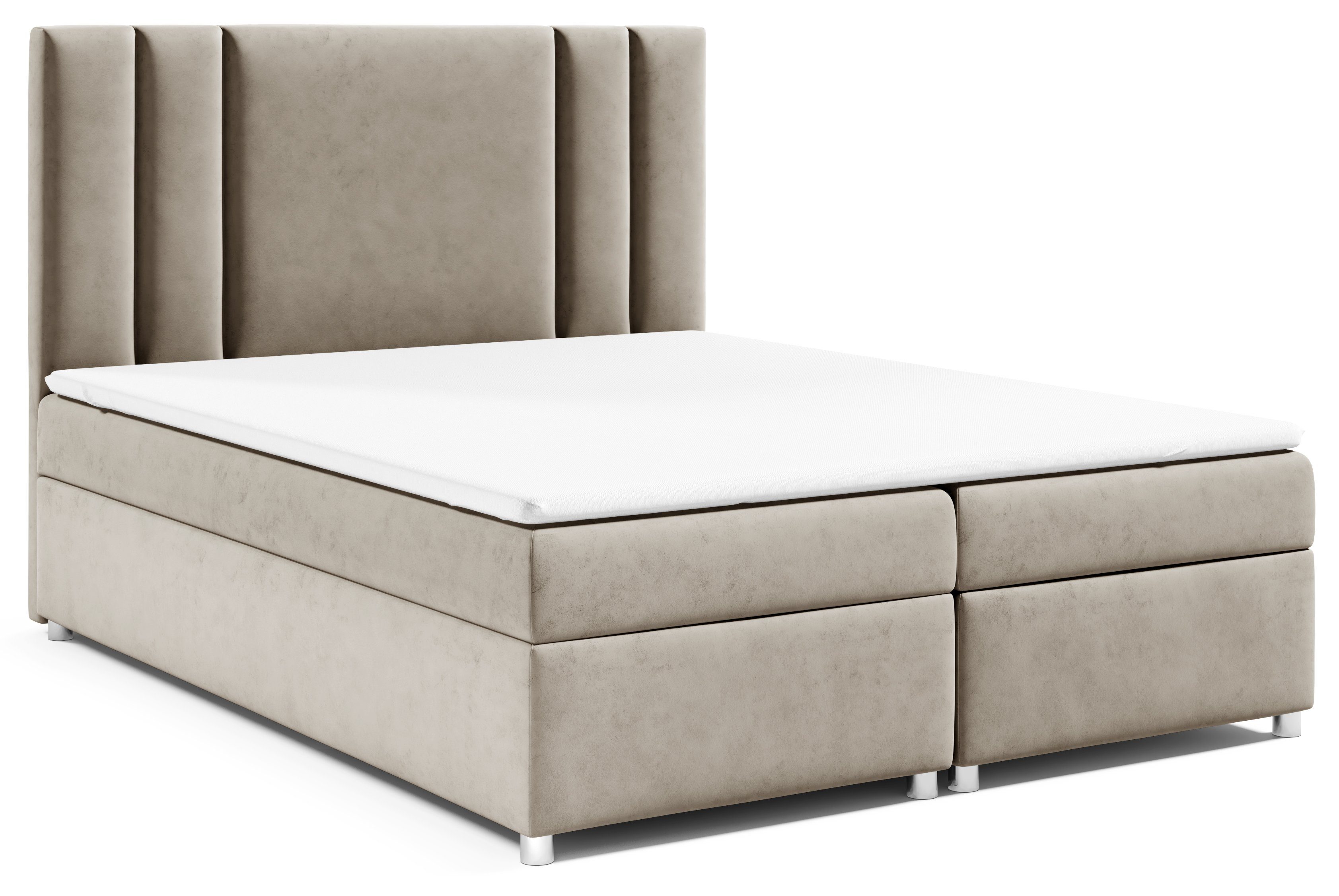 Best for Home Boxspringbett Topper Bettkasten Trinity und Beige K8, mit