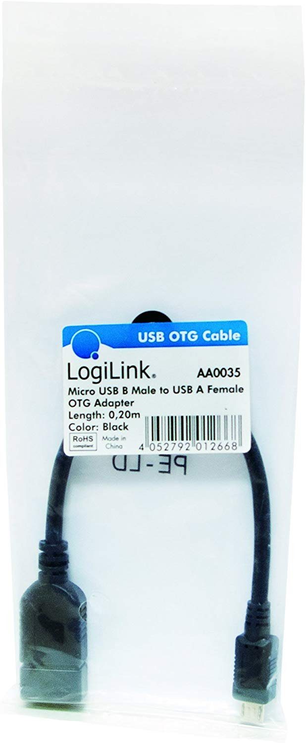 Logitech LogiLink AA0035 USB 2.0 OTG (On-The-Go) Adapterkabel für schnelle USB-Kabel