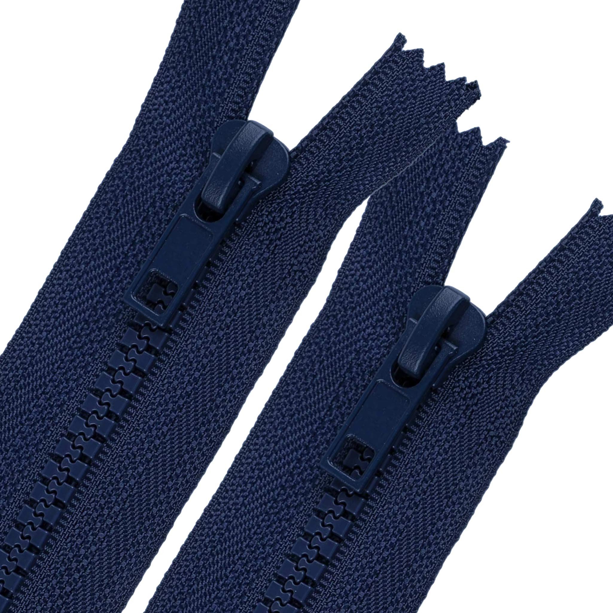 maDDma Reißverschluss 2 Reißverschlüsse Profil 5mm 16 cm unteilbar, Autolock, Farbwahl, 2 Stück marineblau