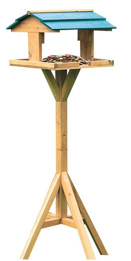 dynamic24 Vogelhaus, Futterhaus mit Ständer Vogel Vogelhäuschen Holz