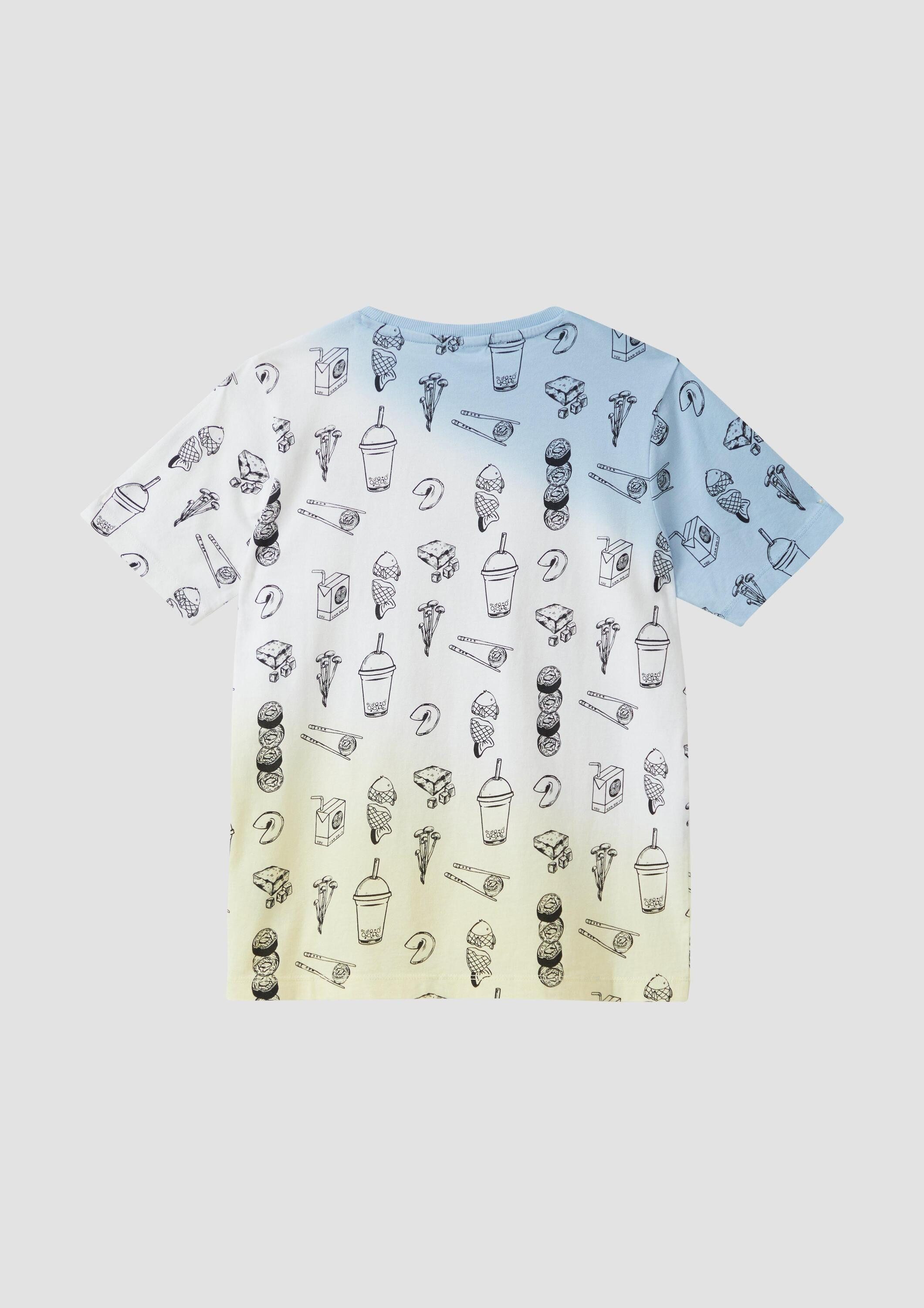 s.Oliver Kurzarmshirt T-Shirt T-Shirt mit All-over-Print