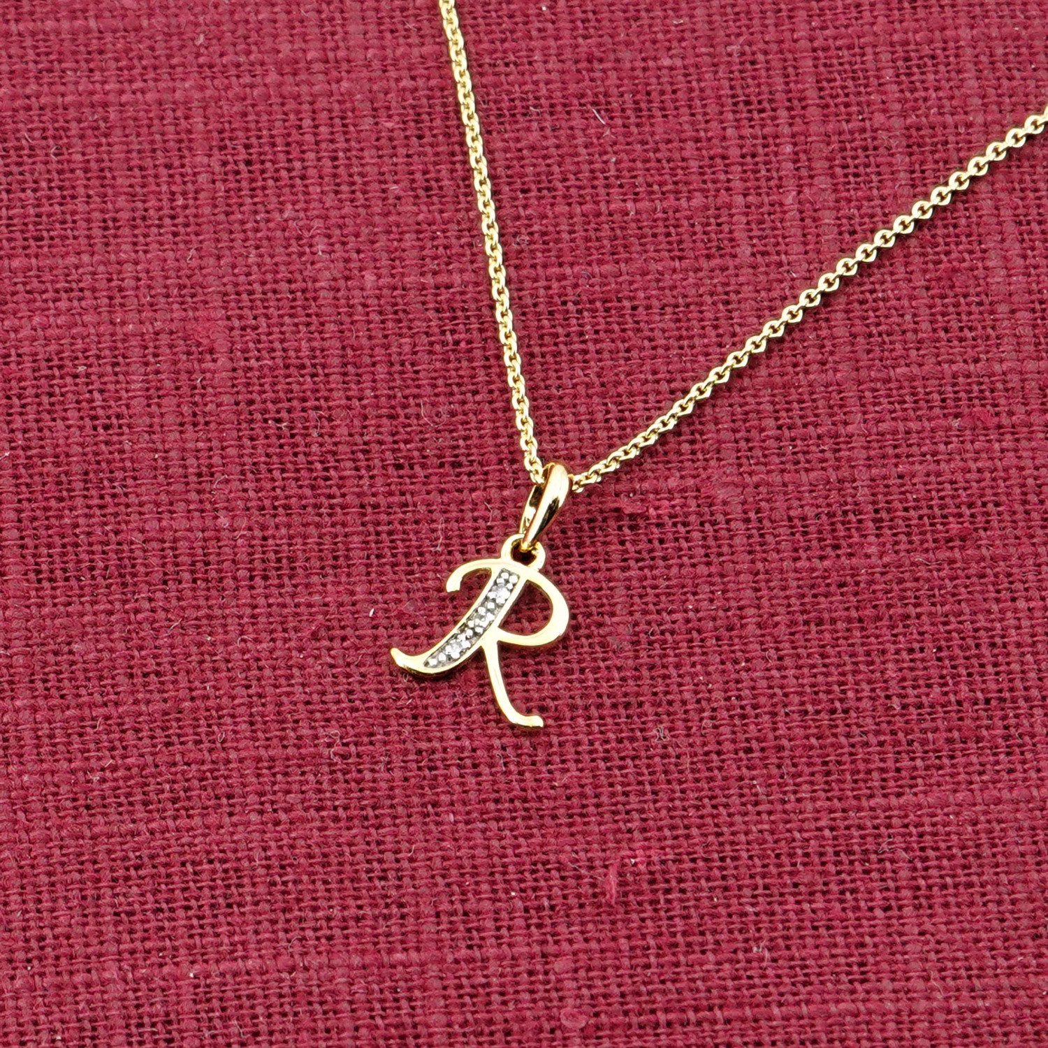 trendor Kette mit Anhänger Buchstaben-Anhänger R Gold 333/8K mit vergoldete günstig online kaufen