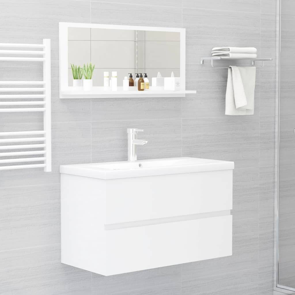 (LxBxH: Badspiegel möbelando 3005555 cm), in 10,5x80x37 Hochglanz-Weiß