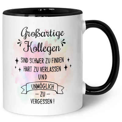 GRAVURZEILE Tasse mit Spruch - Großartige Kollegen - Abschiedsgeschenk für die Kollegen, Keramik, Farbe: Schwarz & Weiß