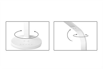 Linsar LED Schreibtischlampe LED Dimmbar, 3 Farbmodi und 5 Helligkeitsstufen, Qi-Laden