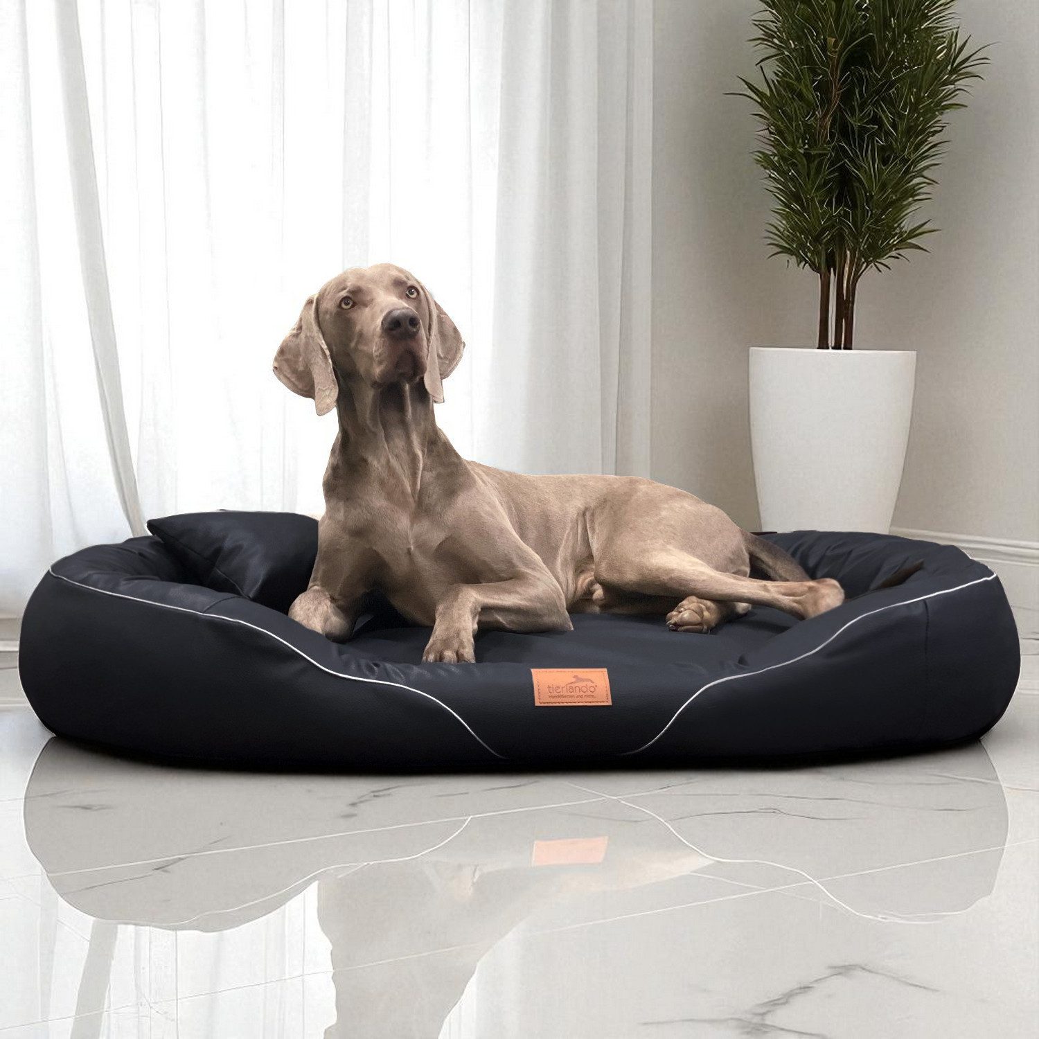 Thumbnail - tierlando® Tierbett Orthopädisches Hundebett TIFFANY EASY CLEAN, Kunstleder, allergikergee, 100% Polyurethan, Herausnehm...