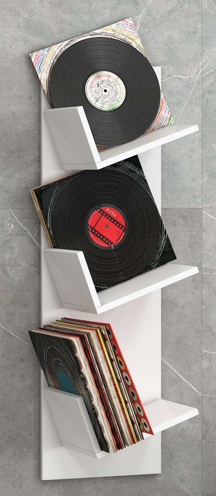 VCM Schallplatten-Regal "Sulda", Wandregal: H. 106 x B. 33 x T. 26 cm