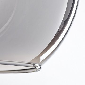 hofstein Hängeleuchte »Cesaro« Hängelampe aus Metall/Glas in Schwarz/Chromfarben, ohne Leuchtmittel, Retro Design mit Schirmen aus Glas (15cm; 20cm; 25cm), 3xE27