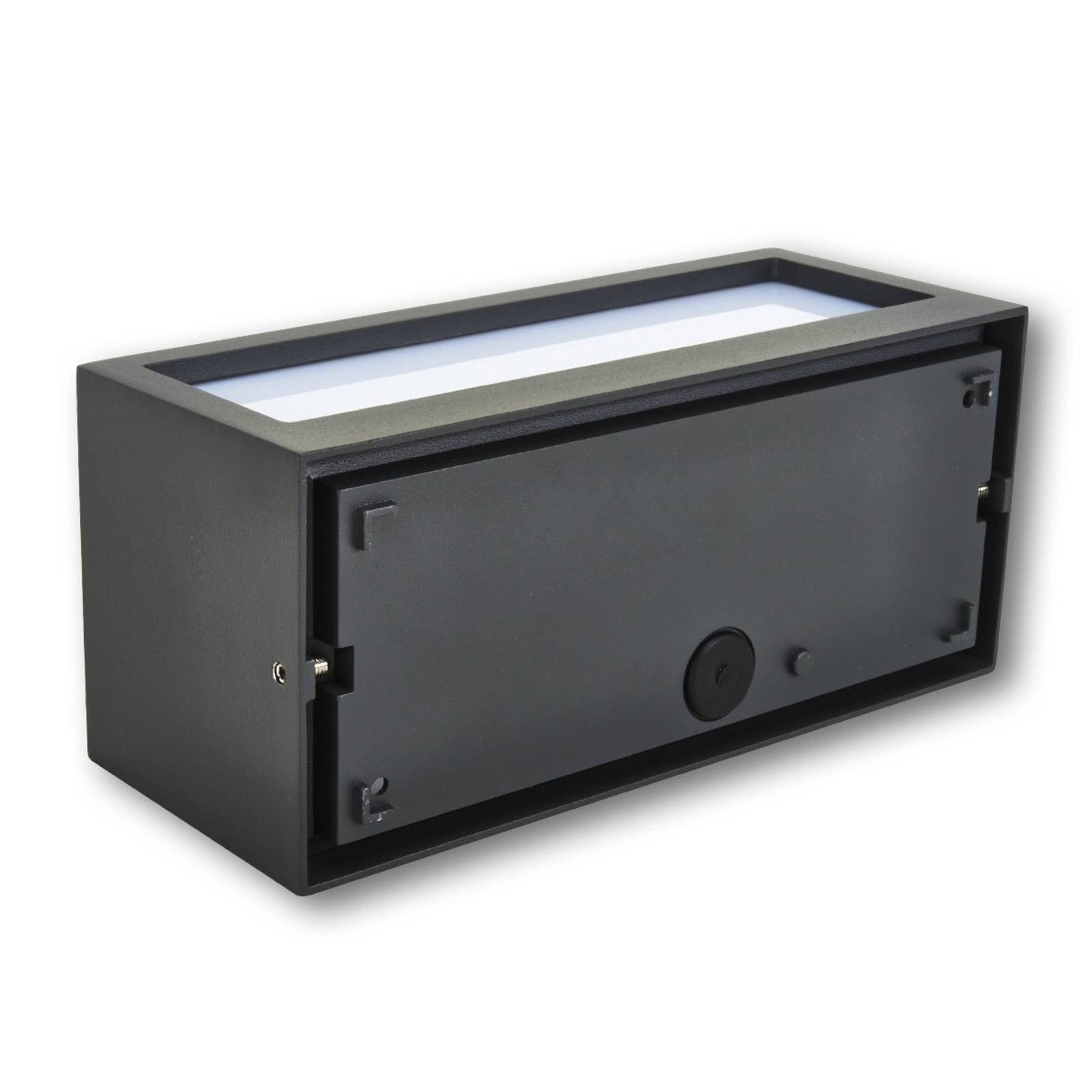 Lucande Außen-Wandleuchte Tame, Metall, Schwarz IP54, 1 x 18 W