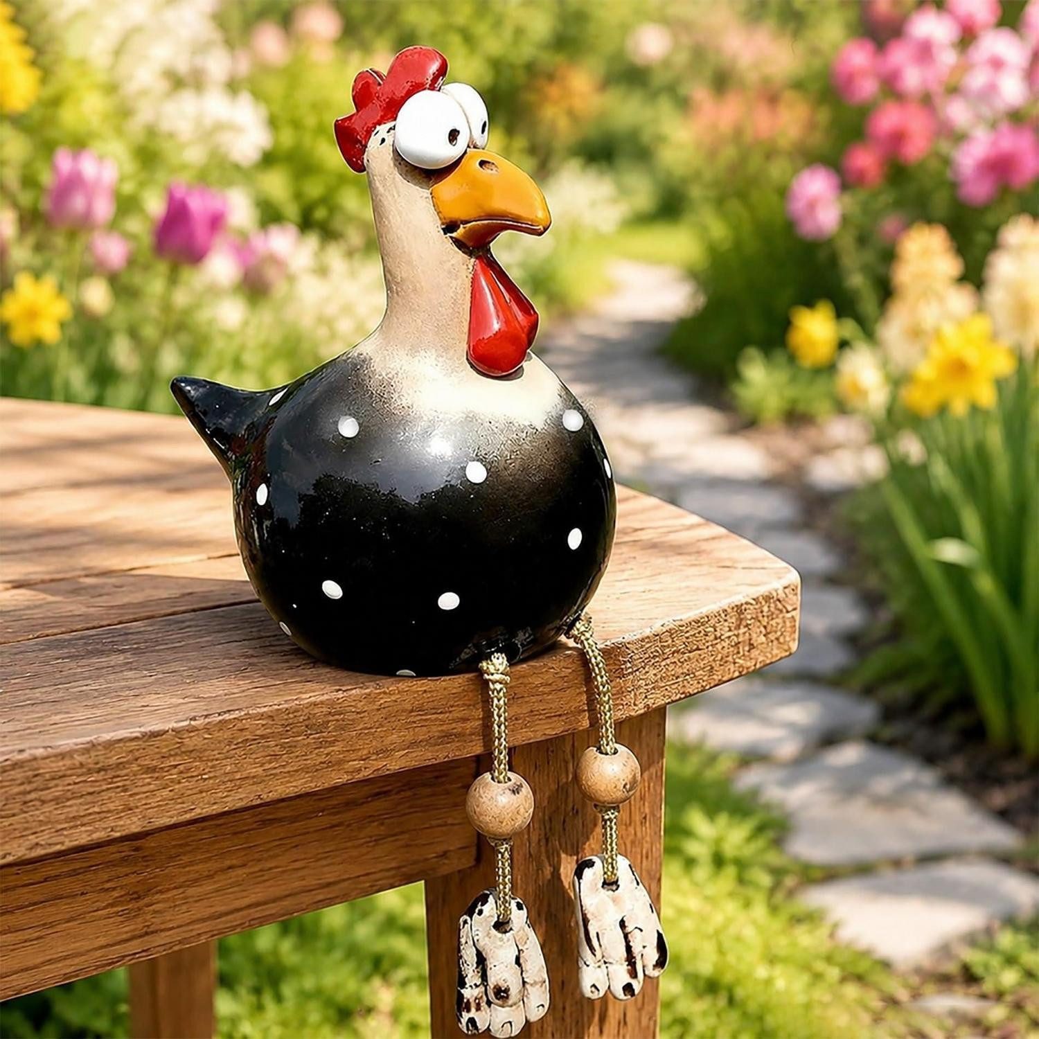 LuxusKollektion Gartenfigur Gartenfigur Huhn Deko, (1 St)