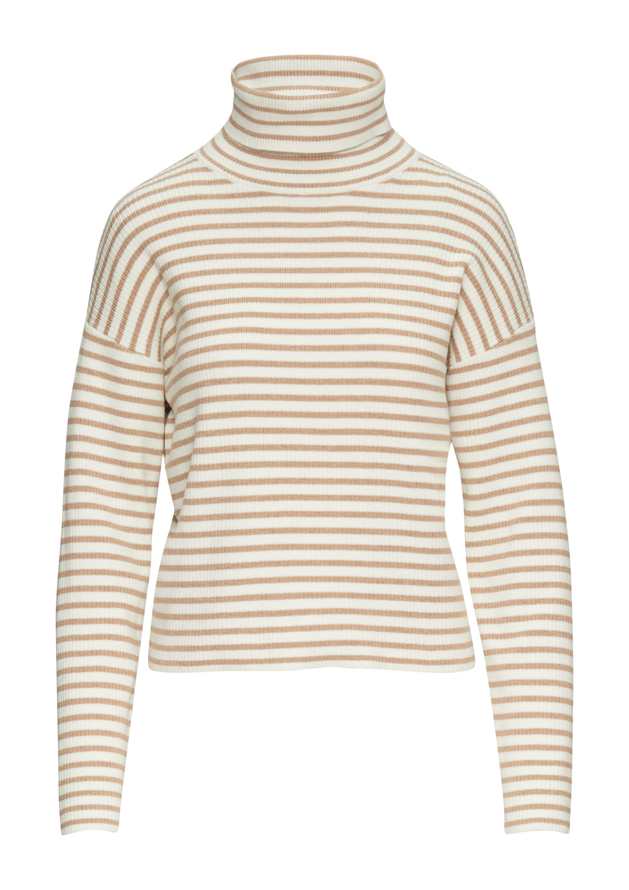 s.Oliver Longpullover Strickpullover Rollkragenpullover mit Rippstruktur