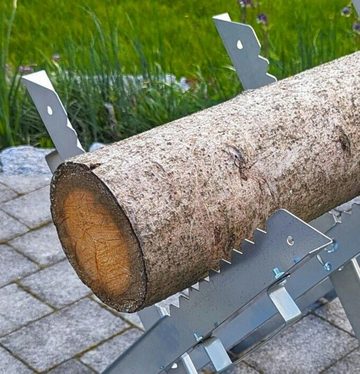 BruKa Sägebock Metall WOODCRAFT Holzsägebock Klappbar Brennholz Sägehilfe Einstellbar, 160 kg max. Belastbarkeit