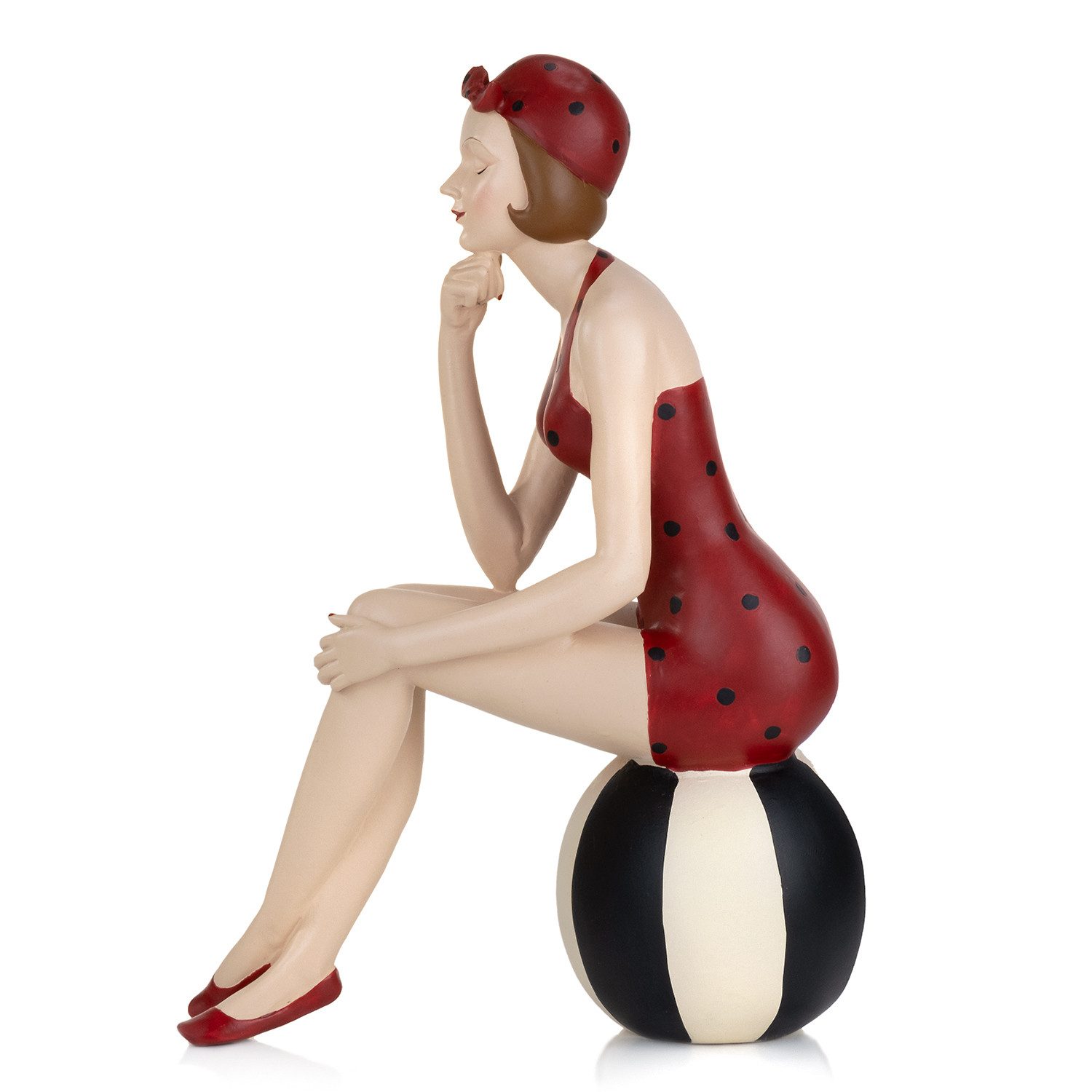 Moritz Dekofigur Deko Figur Pin Up Girl 30cm Lady Burlesque 50 /60 er Jahre, Polyresin Figuren Deko Geschenk Geometrische TierFigur Modern Skulptur