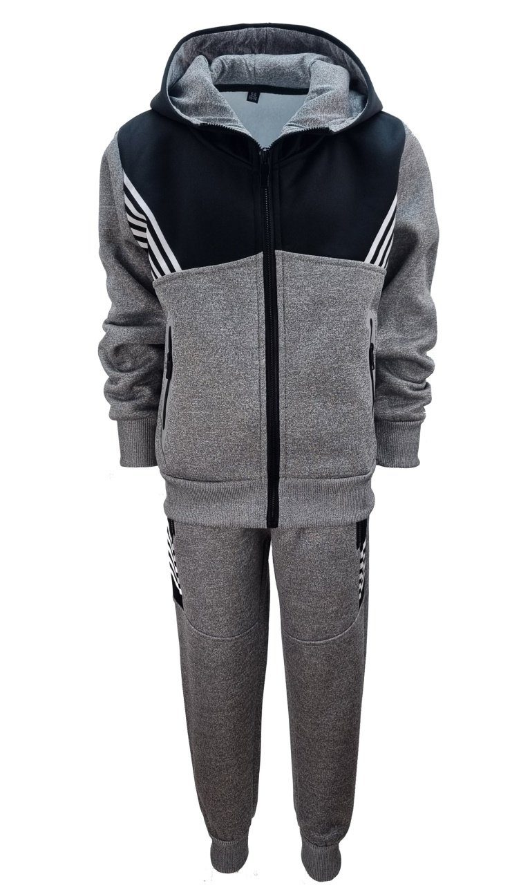 Fashion Boy Jogginganzug Freizeitanzug Grau Thermo Trainingsanzug Jungen/Mädchen JF3628 gefüttert