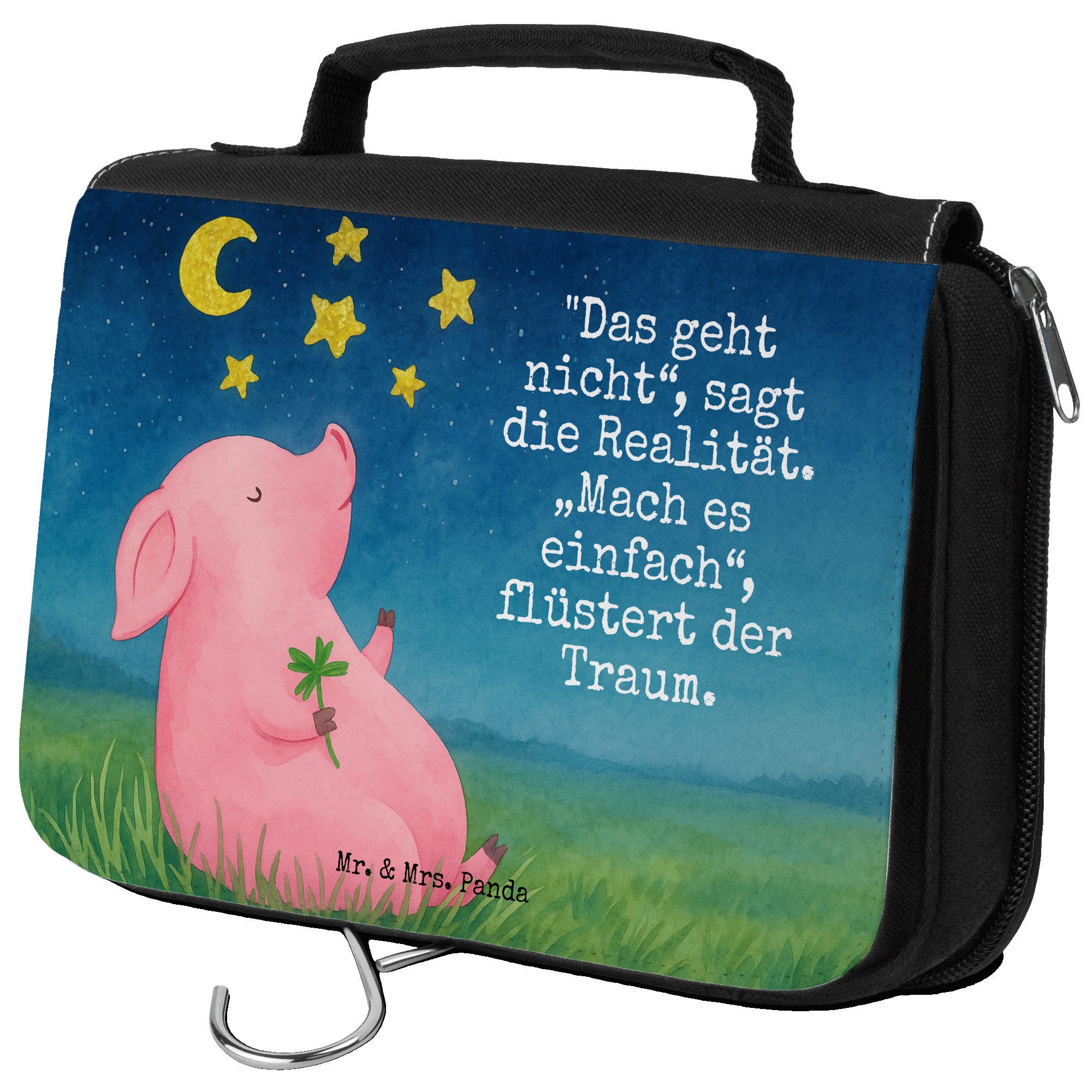 Kulturbeutel Schwein Glück Design, Kosmetiktasche, Weiß, Träume, Kosmetiktasche, S