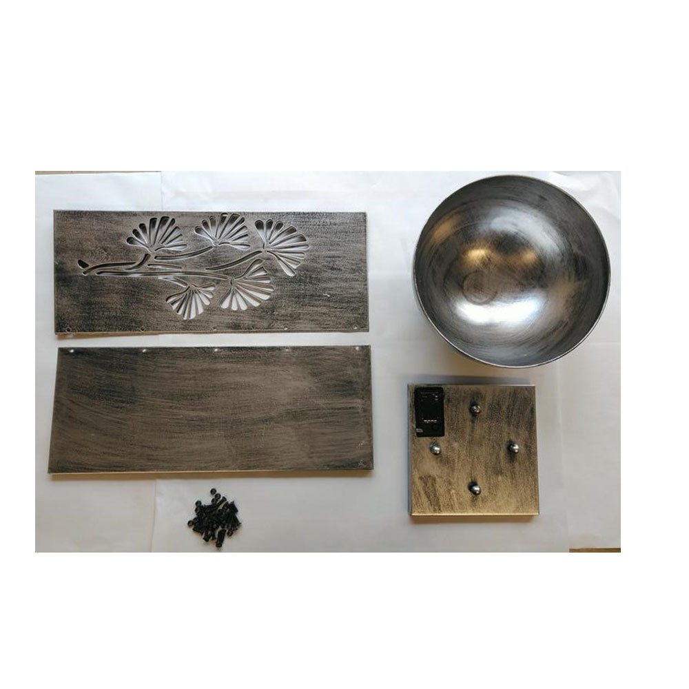 Haushalt International LED Solarleuchte, LED-Leuchtmittel fest verbaut, Warmweiß, Solarleuchte Pflanzschale Außenlampe LED Blumentopf Lichteffekt silber