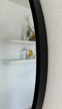 Your-Homestyle Rahmenspiegel-rund Spiegel Lotta Wandspiegel – Halbrund 60 x 90 cm Metallrahmen/Alurahmen, Farbe Silber