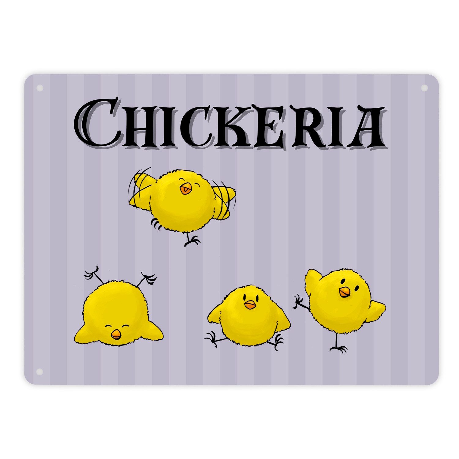 speecheese Metallschild Chickeria Küken Metallschild XL in 21x28 cm