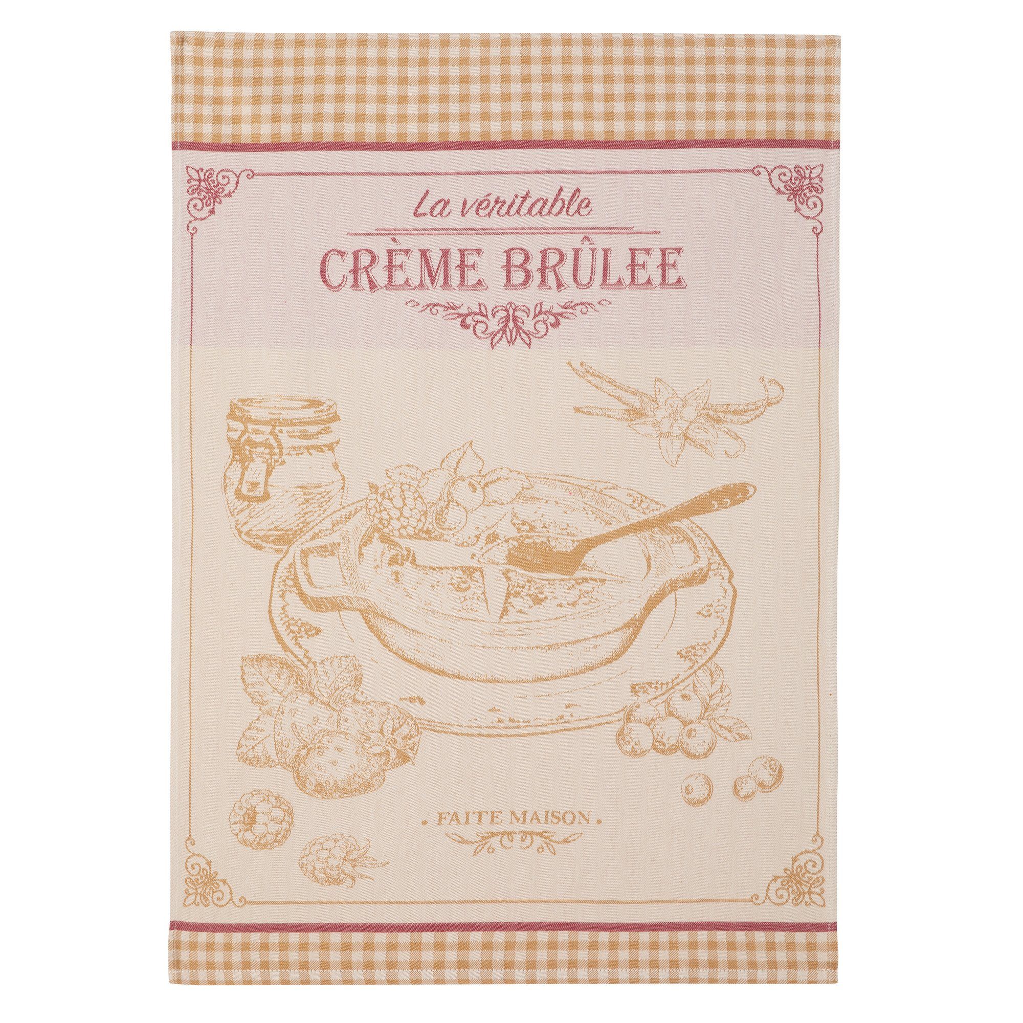 Coucke Geschirrtuch delices sucres, (Set, 1-tlg), delices sucres creme brulee, ca. 50 x 75 cm, Jacquard