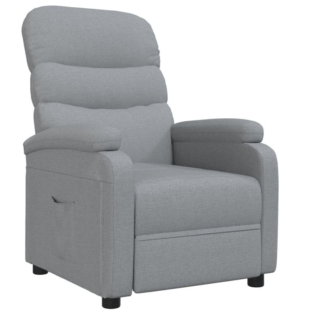 Stoff (1-St) vidaXL Sessel Relaxsessel Hellgrau